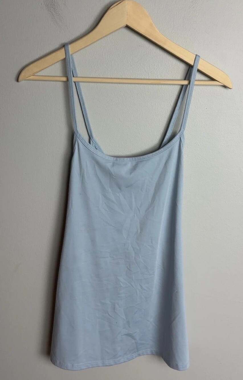 Fabletics Athletic Tank Top Size Small Light Blue Spaghetti Strap Cross Back Wms